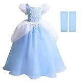 CQDY Cinderella Kostüm Kleid Für Kinder Mädchen Princess Kostüm Halloween Fancy Party Dress up...