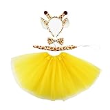 Yolyoo Gelbe Giraffe Kostüm Tutu Set Tier Fancy Kleid Kostüm Kit Halloween Fasching Geburtstag...