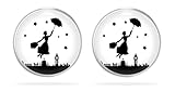 Miss Lovie ® Lustige Ohrringe Damen Ohrringe Handmade Mary Poppins Witzig Ohrstecker Cabochon...