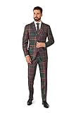 OppoSuits Herrenanzug - Weihnachts-Tartan-Outfit - Rot, Grün - Karierte und Karierte Anzüge