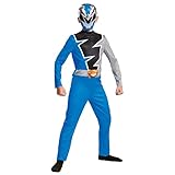 Disguise Offizielles Power Rangers Kostüm Kinder Blau, Superhelden Kostüm für Kinder Junge...