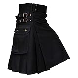 Schottischer Kilt Klassischer Rock Herren Karo Rock mit Taschen kurzer Schottenrock Karierter Kilt...