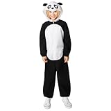 Amscan 9916849 - Unisex World Book Day Panda Hooded Jumpsuit Kids Fancy Dress Costume Age: 4-6yrs