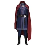 Dr Strange Cosplay Kostüm Film Multiverse of Madness Superheld Deluxe Overall Red Collar Cape...