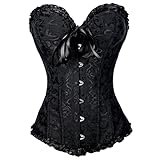 Damen Spitze Überbrust Korsett sexy Damen Corsage Vintage Gothic Bustiers KorsettsVollbrust mit...