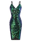 GRACE KARIN 50s Kleider Rockabilly Bodycon Retro Kleid cocktailkleider grün etui Kleider CL762-2 L