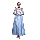 IWEMEK Damen Cinderella Kostüm Aschenputtel Prinzessin Kleid Erwachsene Halloween Karneval Fasching...