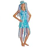 Kostüm Blaue Qualle Kleid Hut Fasching Krake Oktopus Tintenfisch Tiere (44)