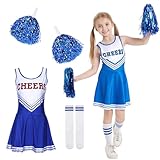 DAZZTIME Cheerleader Kostüm Kinder,Cheerleader Kostüm Damen,Cheerleadering Outfit...