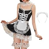 JasmyGirls Damen sexy Französisch Dienstmädchen Kostüm Anime Cosplay Dessous Outfits Rollenspiel...