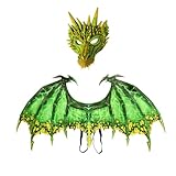 Harilla Drachenflügel-Kostüm, lustiges Dinosaurier-Flügel-Masken-Set, Erwachsene Cosplay...