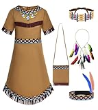 Velmawig Indianer Kostüm Kinder Mädchen Karneval Kostüm Heimisch Indisch Cosplay Outfit mit...