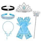 Hifot Prinzessin Kostüm Zubehör Set Mädchen, Cinderella Krone Zauberstab Handschuhe Halskette...