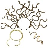 Chunyin 3er Set Karneval Medusa Kostüm Medusa Schlangen Stirnband Schlangen Kopfschmuck Gold...