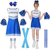 JONRRYIN Cheerleader Kostüm Kinder, Cheerleadering Outfit Mädchen, Cheerleading Uniform Kleid mit...