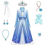 Kostüm Mädchen Prinzessin Karneval Birthday Party Kleider Eisprinzessin Set aus Diadem,...