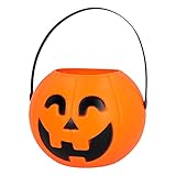 Boland 74593 - Kürbis Eimer für Halloween mit Licht und Sound, Tasche aus Kunststoff, Halloween...