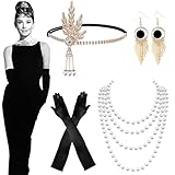 20er Jahre Accessoires Kostüm Flapper Set, 1920er, Damen Halloween Kleid Große Gatsby Kostüm...