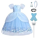 Odizli Cinderella Kostüm Kinder Mädchen Prinzessin Kleid Aschenbrödel Verkleiden Tüll Lang...