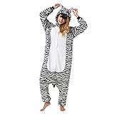 Katara 1744 - Zebra Kostüm-Anzug Onesie/Jumpsuit Einteiler Body für Erwachsene Damen Herren als...