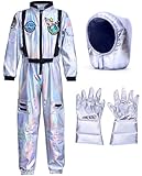 Astronaut Kostüm Kinder mit Astronaut Helm Handschuhe Space Kostüm Astronaut Rollenspiel Halloween...