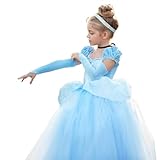 THYTHM Cinderella Kleid Kostüme Prinzessin Dress Up Cosplay Fancy Party Outfit für Mädchen Blau