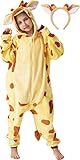 corimori Flauschiges Giraffen-Kostüm für Kinder mit Haarreif | Karneval Fasching Kostüm Onesie...