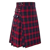 Schottischer Kilt Herren Kariert Klassischer Schottische Tartan Kilt Goth Rock Minirock Streetwear...