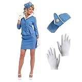 Fun Shack Stewardess Kostüm Damen, Stuardessen Kostüm Damen, Kostüm Stewardess Damen,...