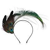 Pfauenfeder-stirnband Fascinator Hut Stirnband Vintage Haarspangen Haarband Federkrone Kopfschmuck...