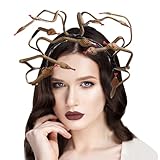 HIFOT Medusa Kopfschmuck Medusa Schlangen Haarreif Stirnband Damen Schwarz Tag Der Toten Haarreif...