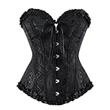 Ivy Shi Damen Vollbrust Corsage Korsett Top Gothic Vintage Corsagen Bustier Corsette- Gr. 32 (S),...