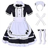 Metaparty Maid Dress Maid Outfit French Maid Dress Dienstmädchen Kostüm Hausmädchen Kostüm Damen...