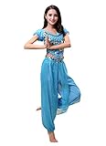 Grouptap Bollywood Indian Bharatanatyam Bauchtanz hellblau 2-teiliges Kostüm-Outfit für Damen...