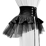 BPURB Steampunk Viktorianisch Rüschen Tutu Tüll Rock für Damen Taillengürtel Korsett Kostüm...