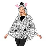 Widmann - Poncho mit Kapuze Zebra, Safari, Afrika, Tierkostüm, Faschingskostüme, Karneval