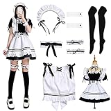 YushengTai Maid Dress, Maid Kostüm Cosplay Anime, Klassisches Schwarz-Weißes Kleid, French Maid...