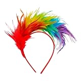 umorismo Bunt Feder Stirnband Feder Haarreif, Colourful Feather Headband, Karneval Party...