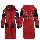 MERYAL Herren-Bademantel Deadpool, Erwachsene, Unisex, Winter, warm, Flanell, Kapuze, Pyjama,...