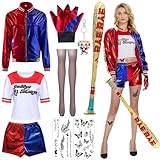 Harley Quinn Cosplay Kostüme,Harley Quinn Kostüm Damen,Suicide Squad Kostüm,Mädchen Bösewicht...