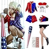 DAZZTIME Harley Quinn Cosplay Kostüme für Erwachsene und kinder,Harley Quinn Kostüm,Karneval...