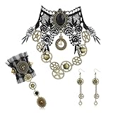 Camptrip 3 Stück Steampunk Accessoires Damen, Gothic Accessoires, Steampunk Kostüm Damen,...