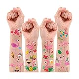 Leesgel Flamingo Party Deko, 10 Blatt Temporäre Tattoos für Kinder Tattoo Aufkleber Kinder...