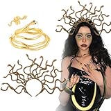 BOFUNX Medusa Kostüm Zubehör, Schlangen Haarreif Schlangen Halskette Armband Schlangenring, Damen...