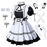 Anime French Maid Schürze, Lolita, Faschingskostüm, Cosplay Kostüm, pelzige Katze, Ohren,...